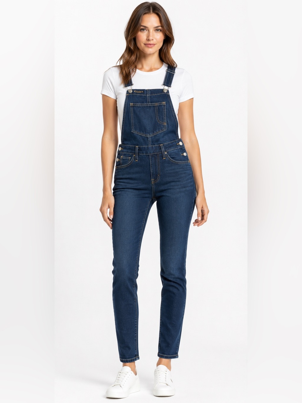 Levi’s Premium Dark Wash Denim Overalls XS NWT Y2K Straight Leg Adjustable Jeans